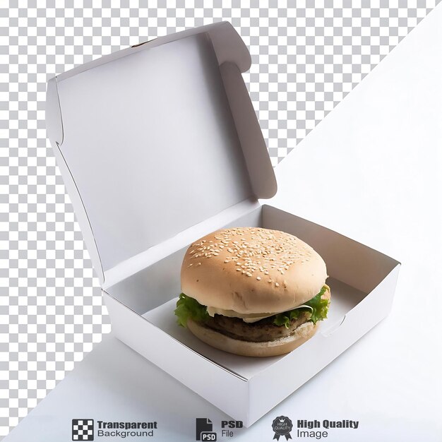 Hamburguesa en la caja de comida para llevar
