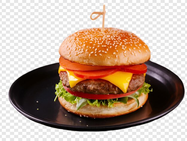 PSD hamburguesa de carne fresca png fondo transparente