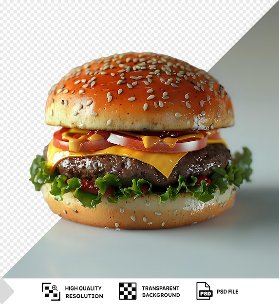 PSD hamburguesa carnosa de fondo transparente en un restaurante png psd