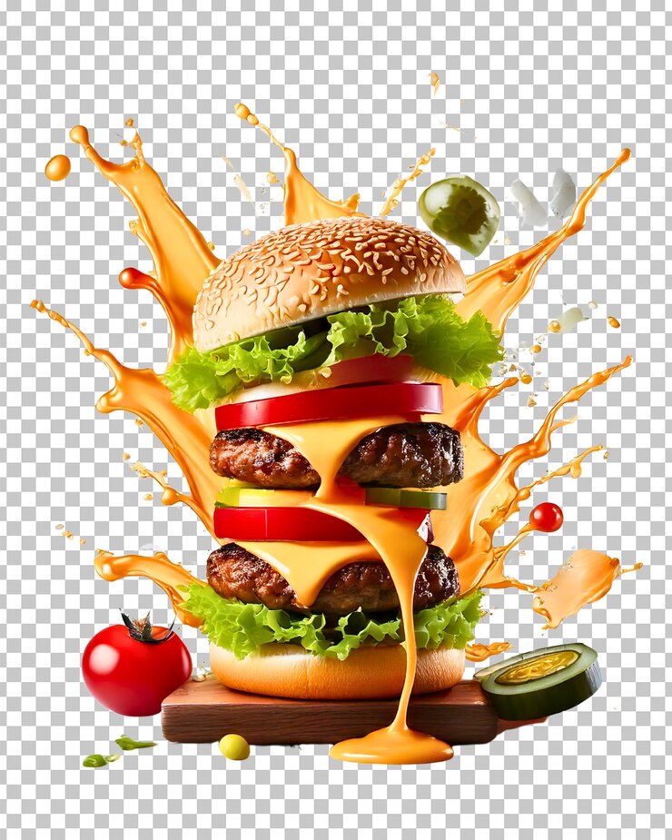Una hamburguesa deliciosa con ingredientes frescos.