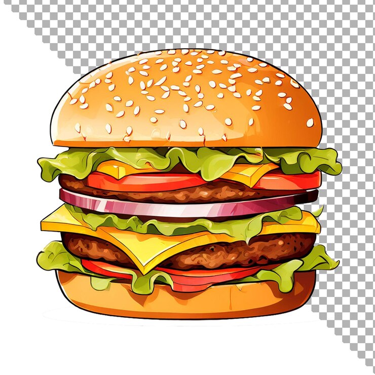 PSD una hamburguesa con una imagen de una hamburguesa y papas fritas