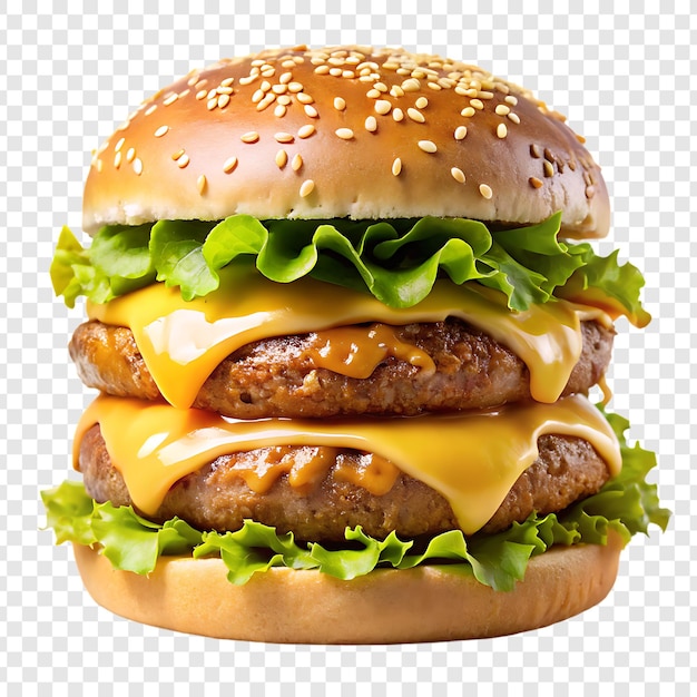 una hamburguesa con un pan y una cheeseburger en ella