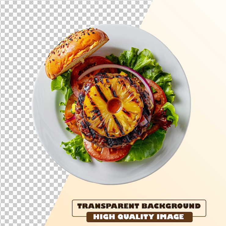 PSD hamburguesa a la parrilla en un archivo psd de fondo transparente