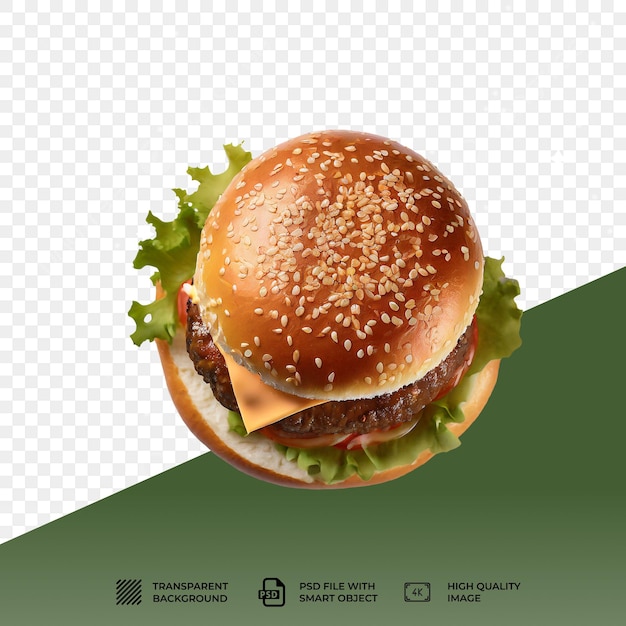 PSD hamburguesa psd aislada sobre un fondo transparente