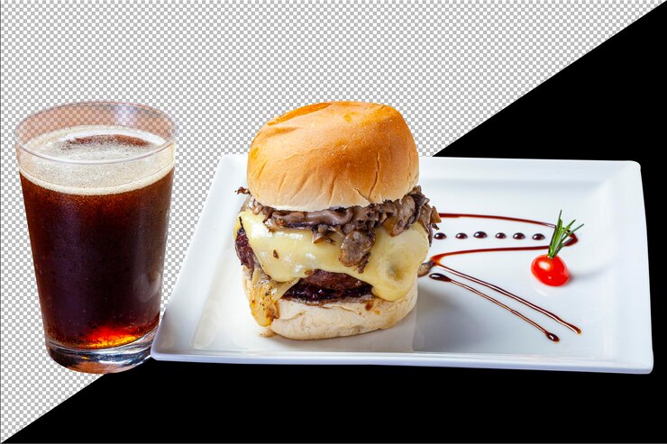 PSD hamburguesa con refresco de cola