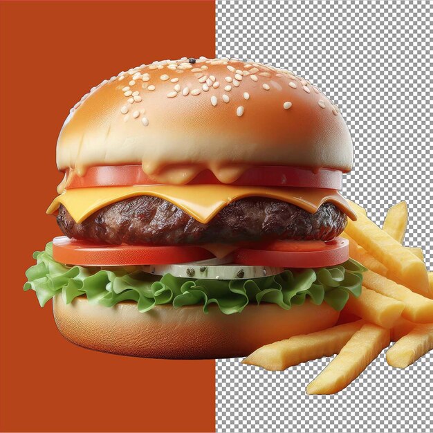 PSD hamburguesa sabrosa en una superficie transparente png