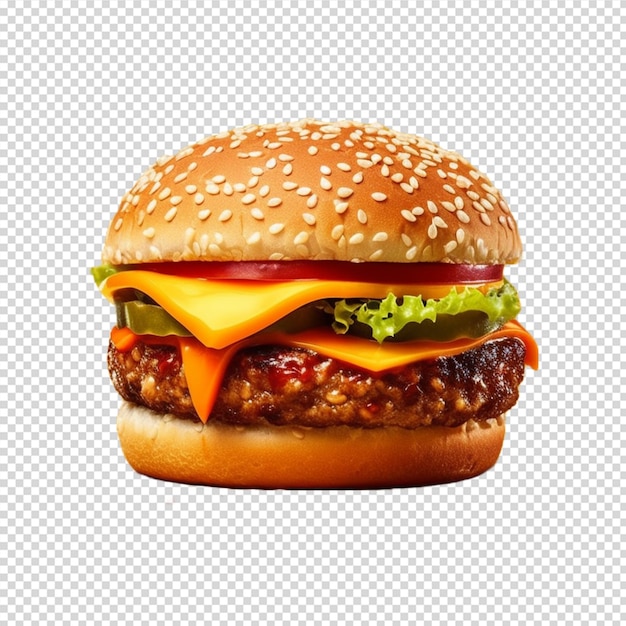 hamburguesa sobre un fondo blanco