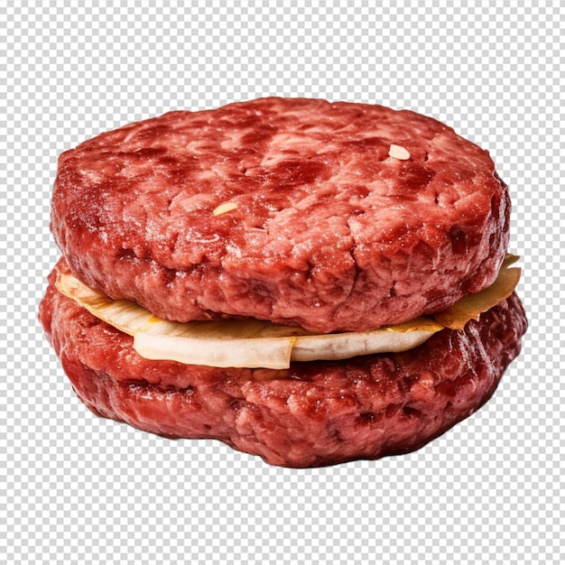 PSD hamburguesa de ternera fresca aislada en transparente en blanco