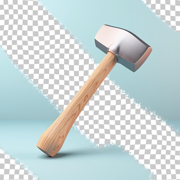 Hammer mit holzgriff und transparentem hintergrund