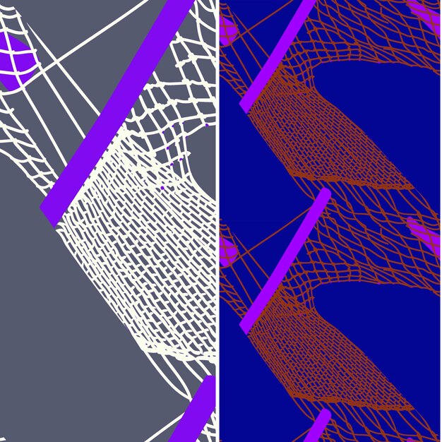 Hammock avec texture de corde et design relaxant avec des dessins de motifs vectoriels d'illustration Macrame P