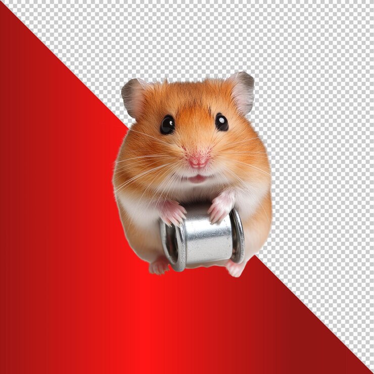 PSD hamster adorável com bobina