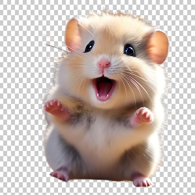 PSD hamster sírio castanho bonito e amigável em um fundo de objeto