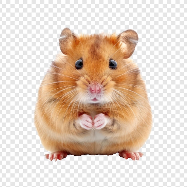 PSD hamsters de estimação vista frontal corpo inteiro isolado em fundo transparente psd