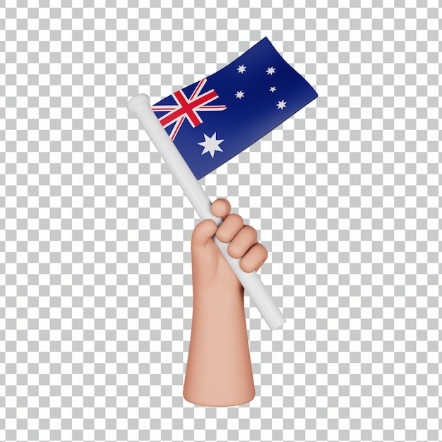 Hand 3D, die eine Flagge von Samoa hält