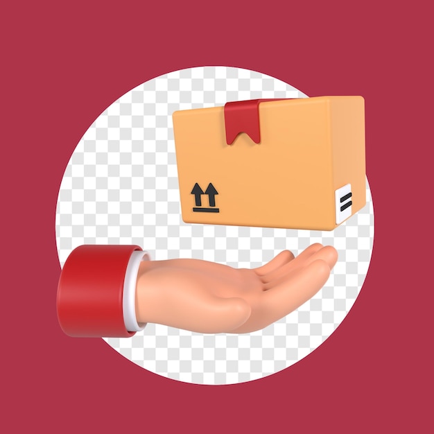Hand, die ein Paket erhält Illustration durchsichtiger Hintergrund