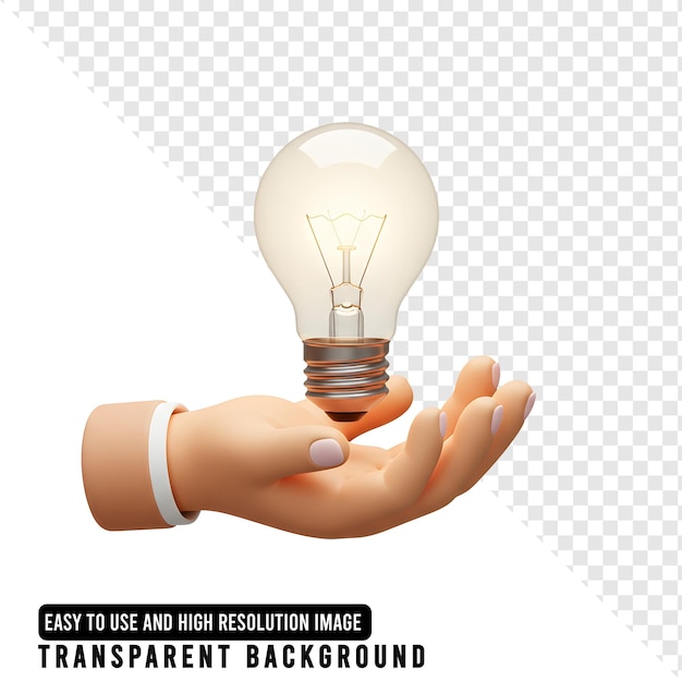 Hand, die eine Glühbirne hält
