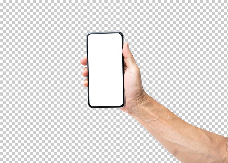 Hand, die Handy lokalisiert hält