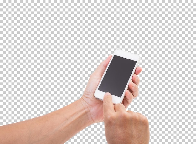 Hand, die Handy lokalisiert hält