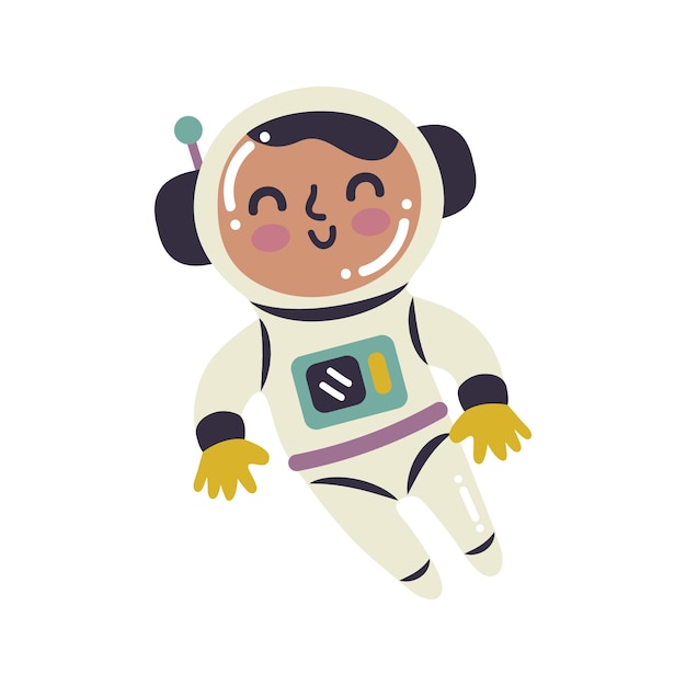 hand drawn astronaut isolated