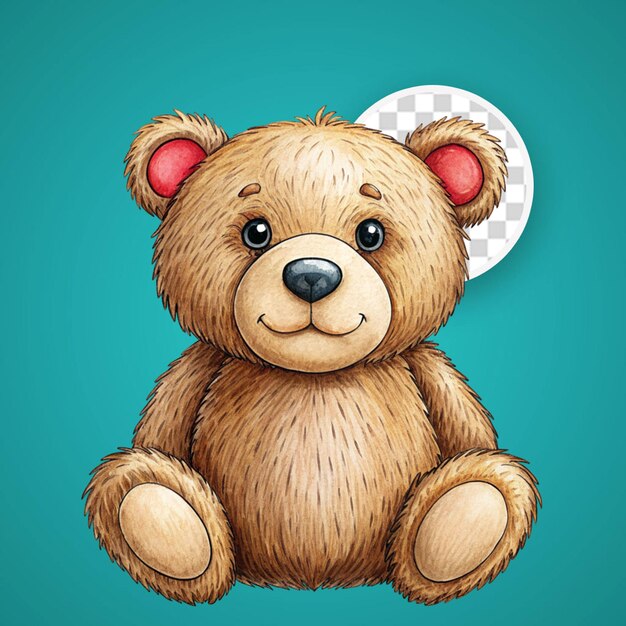 PSD hand drawn cartoon bear illustration