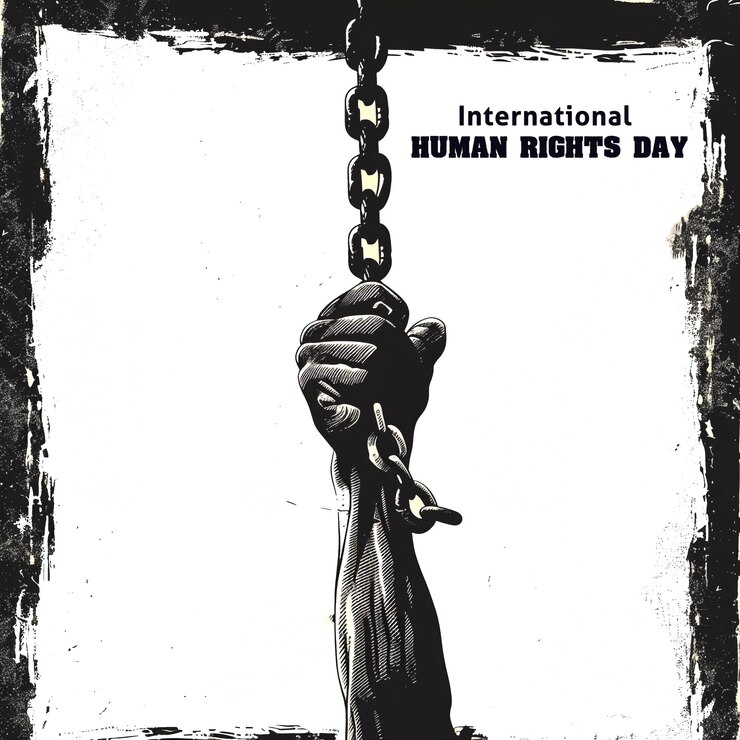 PSD hand drawn flat international human rights day concept