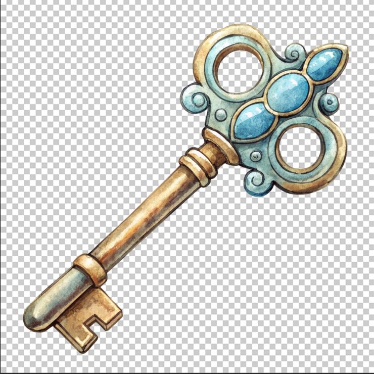 PSD hand drawn key design cartoon vector illustration