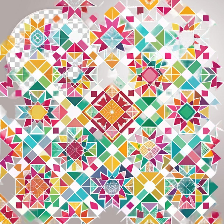 PSD hand drawn peruvian pattern design on transparent background