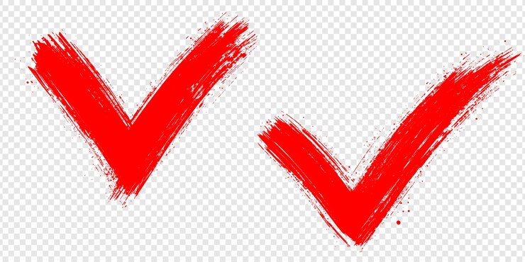 PSD hand-drawn red checkmarks