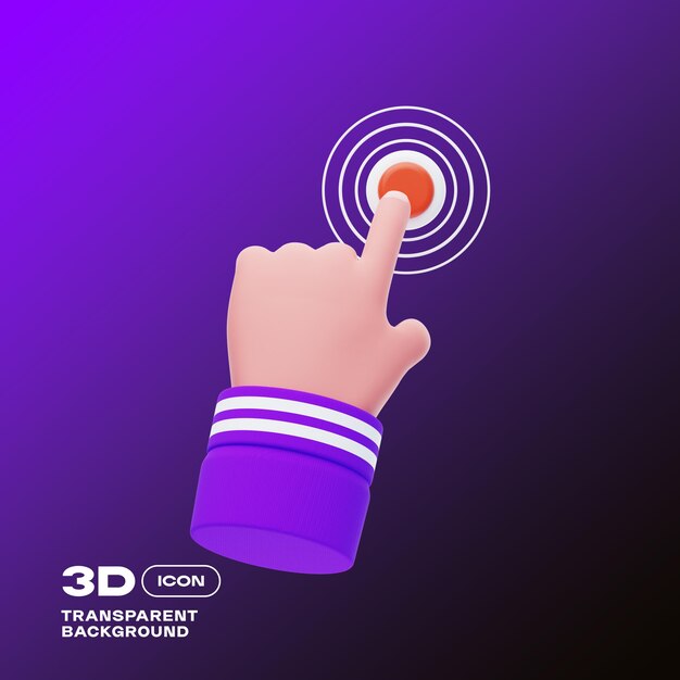 Hand Gesture 3D Icon PNG Template