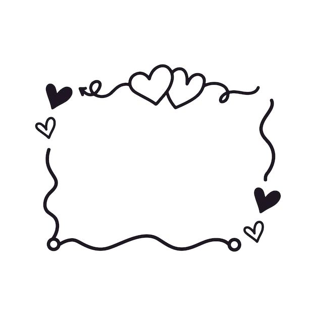 Hand gezeichnete Herzrahmenillustration
