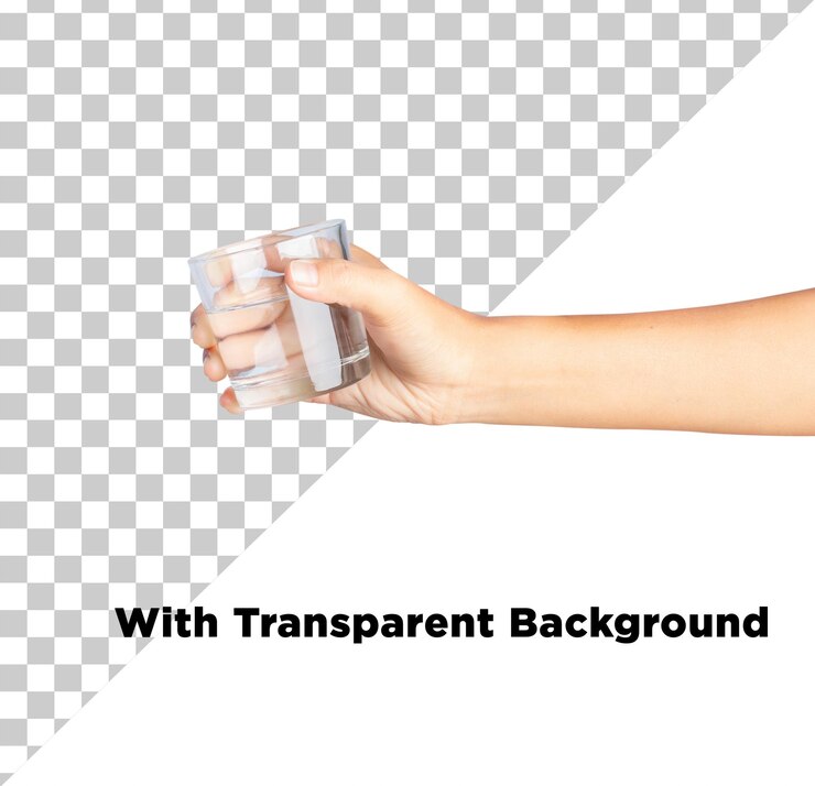 PSD hand holding filled glass of water png psd isolated on transparent background