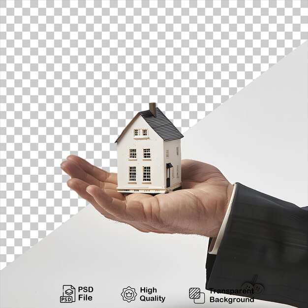 PSD a hand holds a house isolated on transparent background