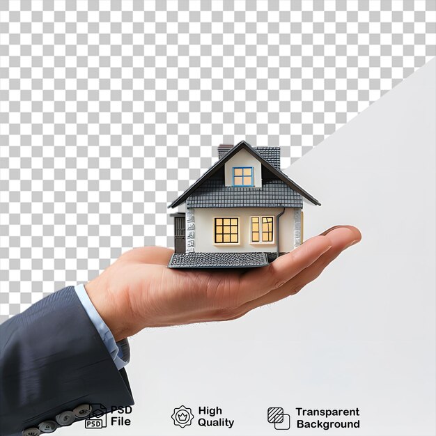 PSD a hand holds a house isolated on transparent background