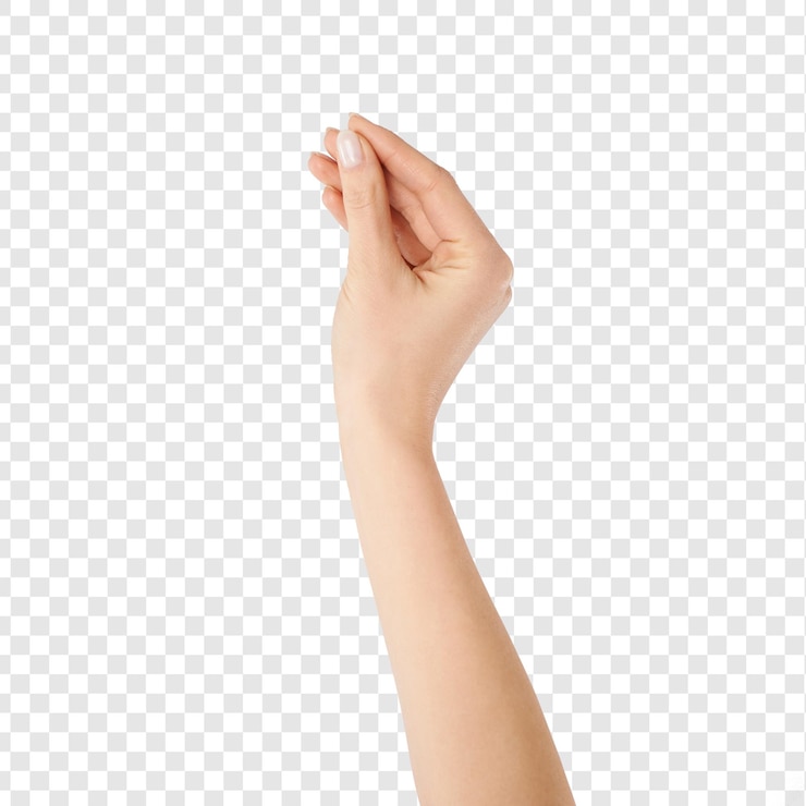 PSD hand mit einem marker, der nach rechts mit weißem hintergrund zeigt