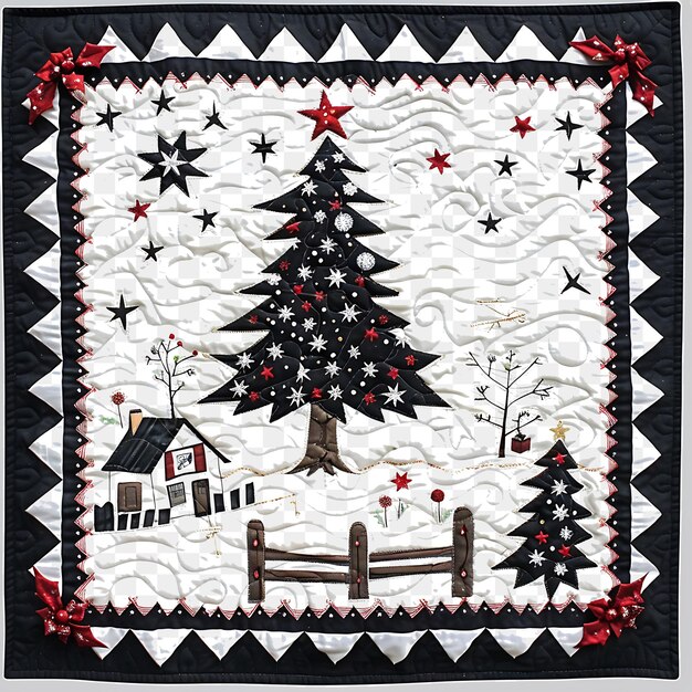 PSD hand quilted wall hanging with star studded borderlines decoração de natal desi desenho de conjunto de arte de objetos