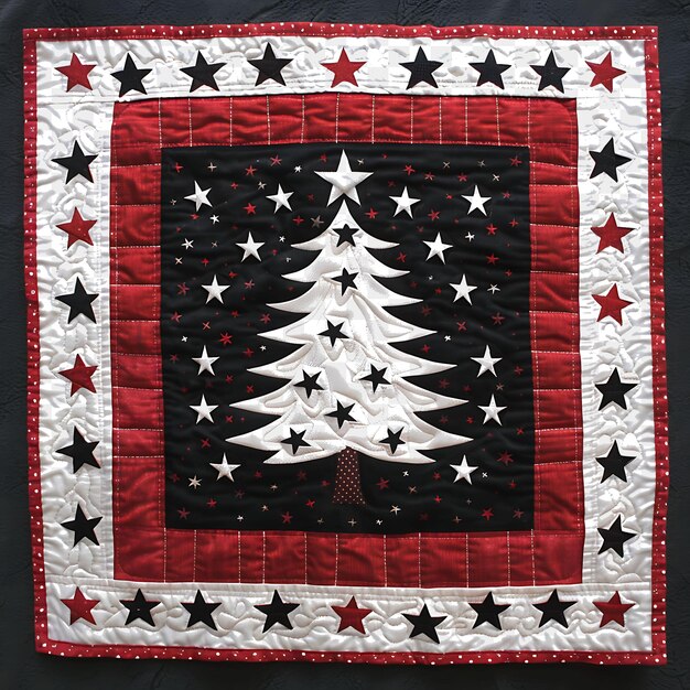 PSD hand quilted wall hanging with star studded borderlines decoração de natal desi desenho de conjunto de arte de objetos