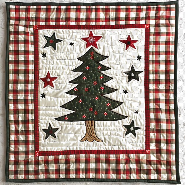 PSD hand quilted wall hanging with star studded borderlines decoração de natal desi desenho de conjunto de arte de objetos