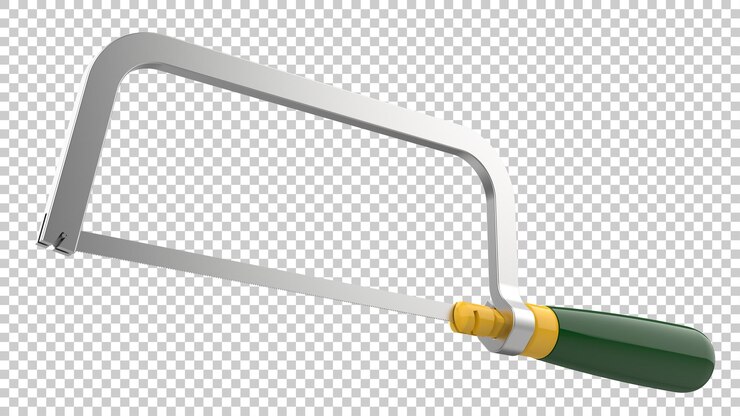 PSD hand saw isolated on transparent background 3d rendering illustration