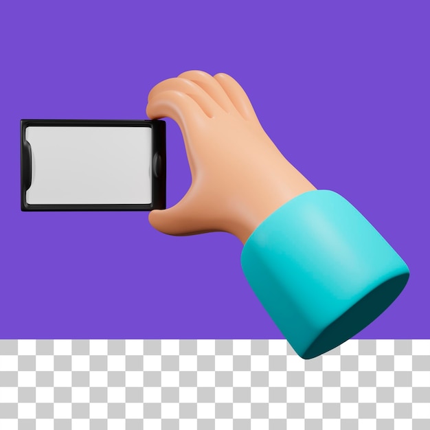 Hand selfie mit handy 3d illustration