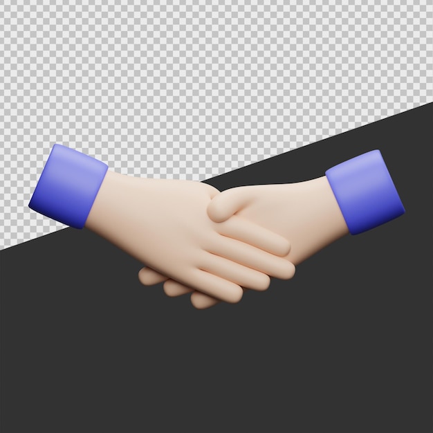 Hand shake 3d business ilustrações