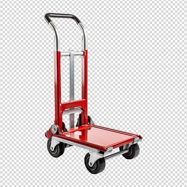 PSD hand truck cart isolated on transparent background