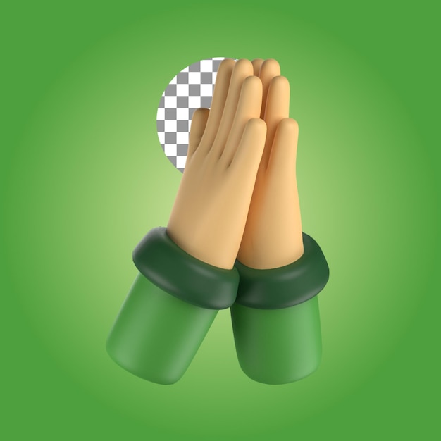 PSD hand verzeihen in 3d-illustration des islamischen themas ramadhan