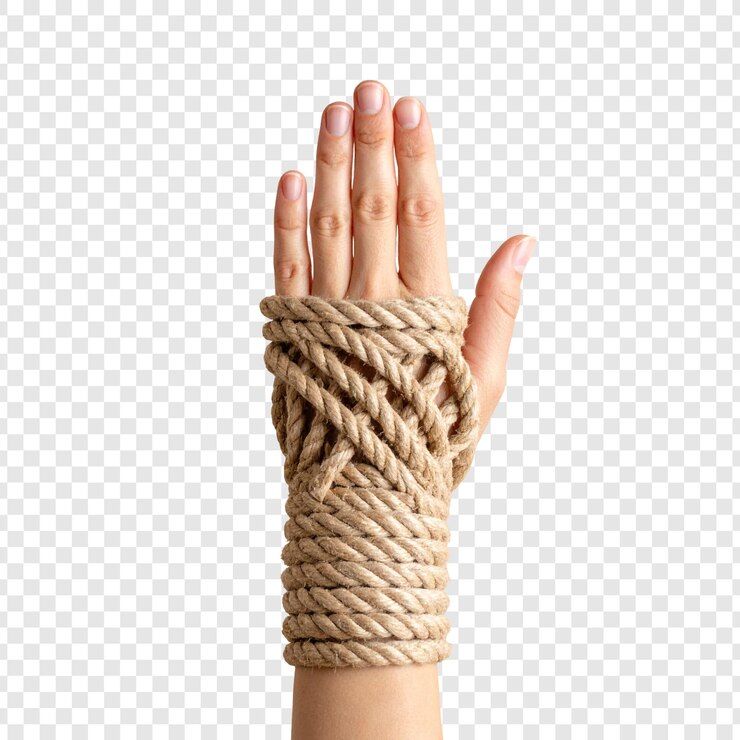 PSD hand with light brown rope wristband