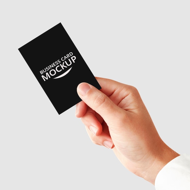 Hand zeigen Visitenkarte Mockup-Vorlage