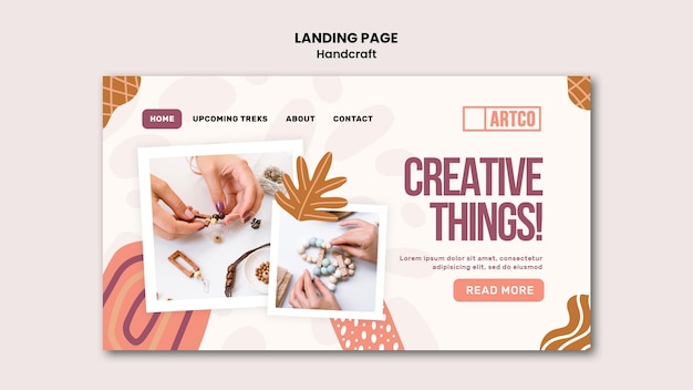 Handcraft landing page web-vorlage