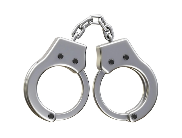 Handcuff icon 3d render illustration vector