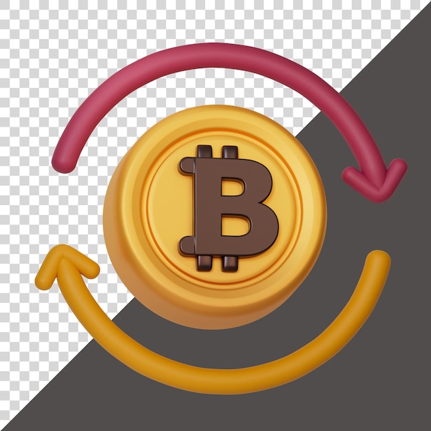 Handeln Sie mit Bitcoin und Crypto Coins 3D-Rendering