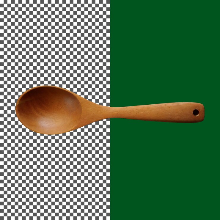 PSD handgefertigte hölzerne schaufel für küche und kochen-essentials auf durchsichtigem hintergrund png psd