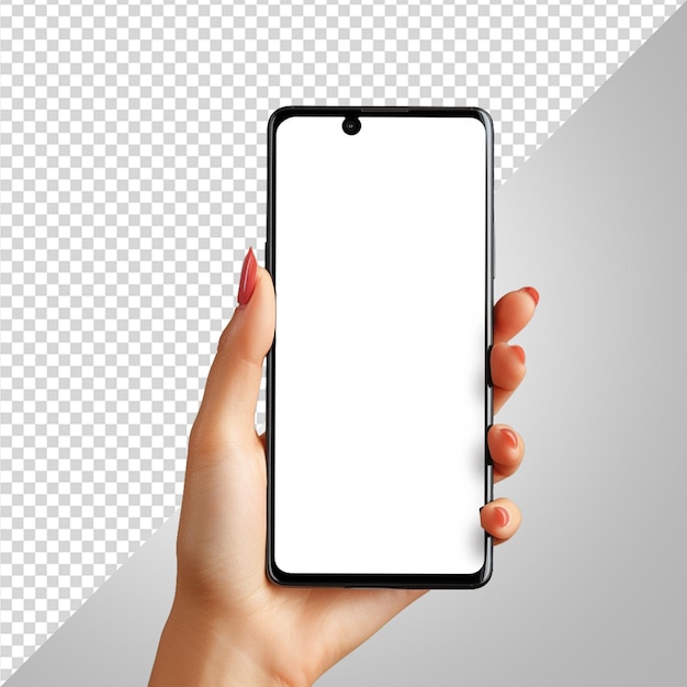 Handgehaltes smartphone-mockup in png