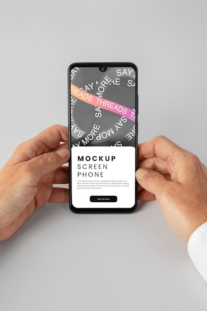 PSD handgehaltes smartphone-mockup